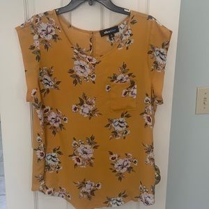 Dark Yellow cap sleeved top XL